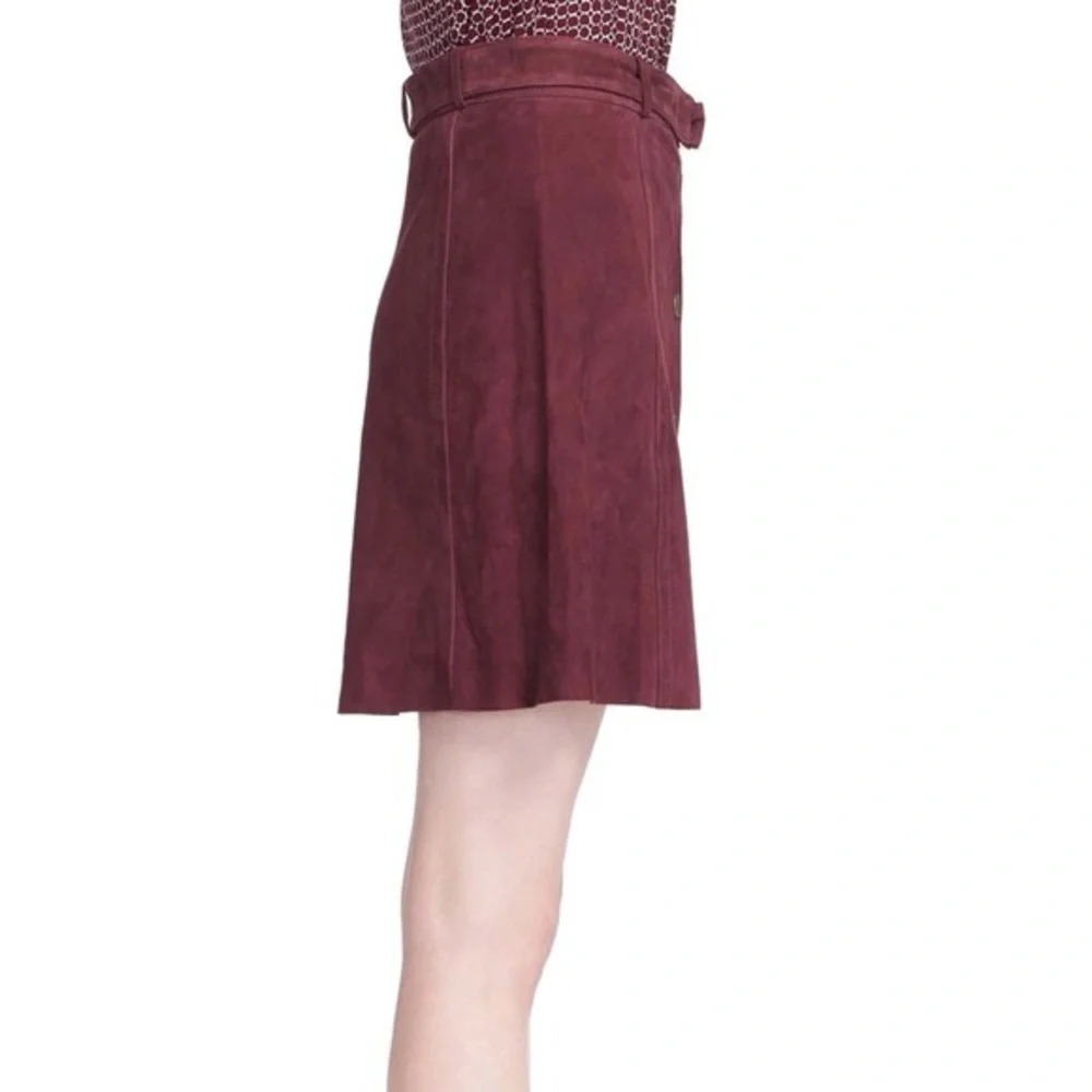 NWT $578 Kate Spade Belted Suede A-Line Skirt